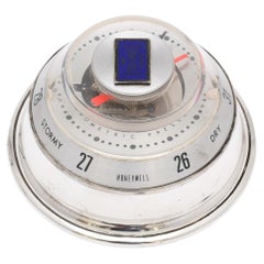 MId-Century Modern Sterling Silver-Mounted Honeywell Barometer