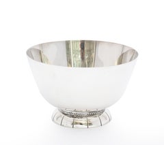 Mid-Century Modern Sterling Silver Serving Bowl on Raised Base