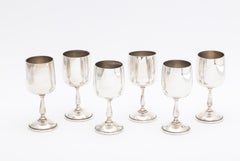 Mid-Century Modern Sterling Silver Set of Cordial/Liqueur Goblets