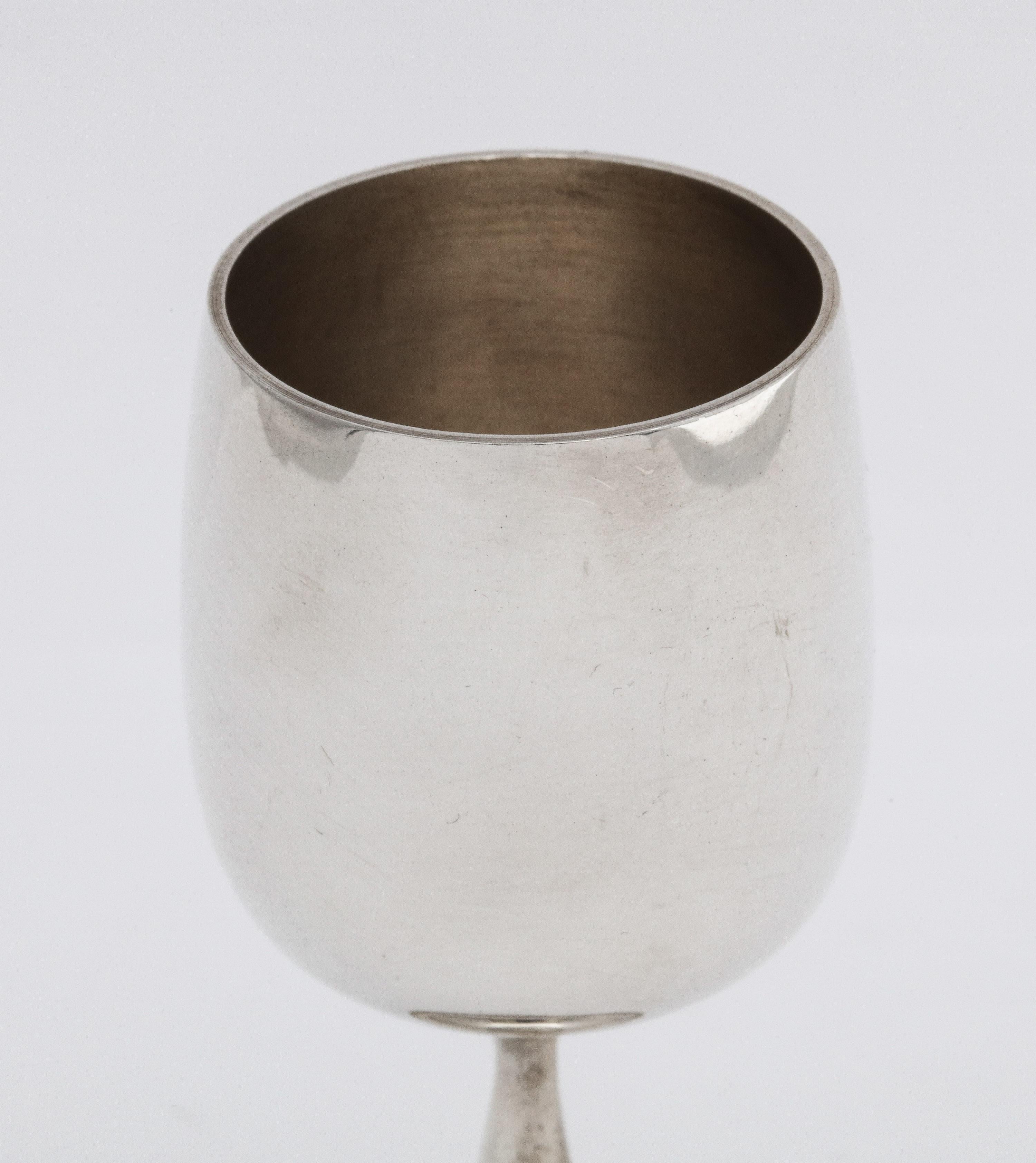 Mid-20th Century Mid-Century Modern Sterling Silver Set of Cordial/Liqueur Goblets For Sale