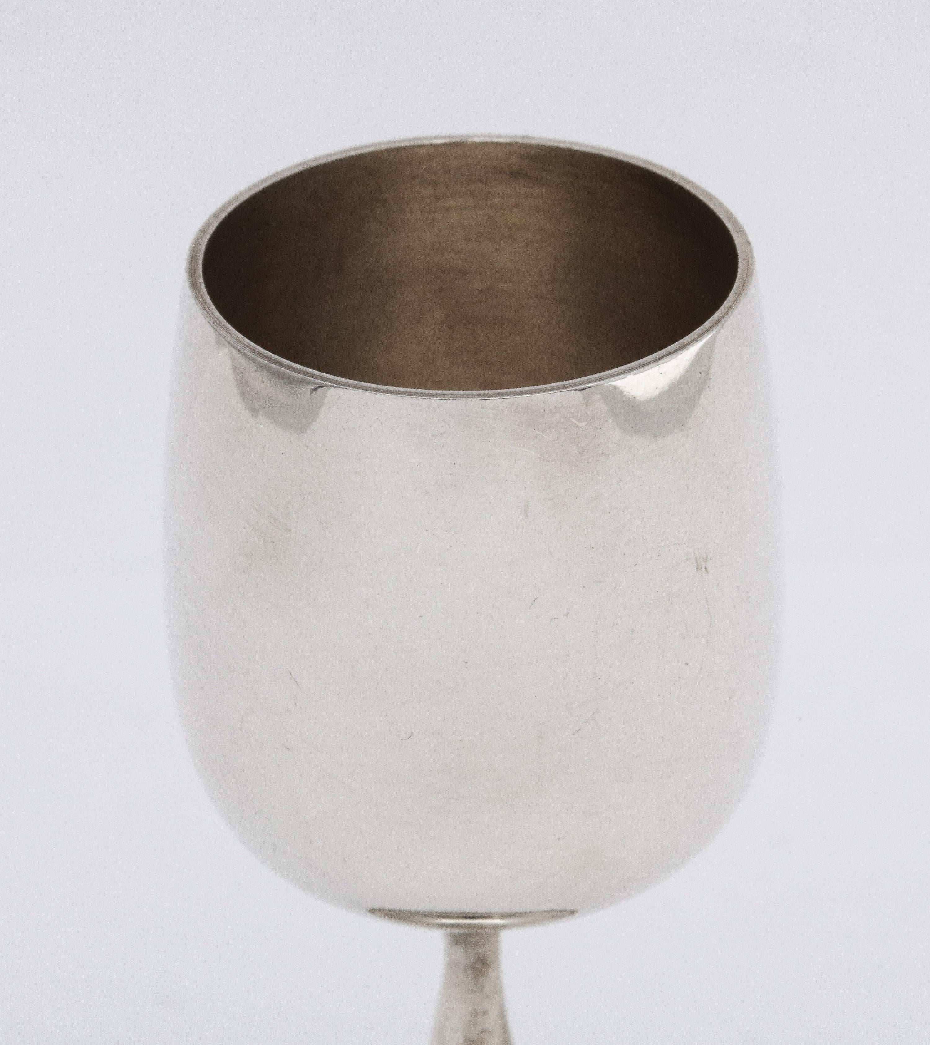 Mid-20th Century Mid-Century Modern Sterling Silver Set of Cordial/Liqueur Goblets