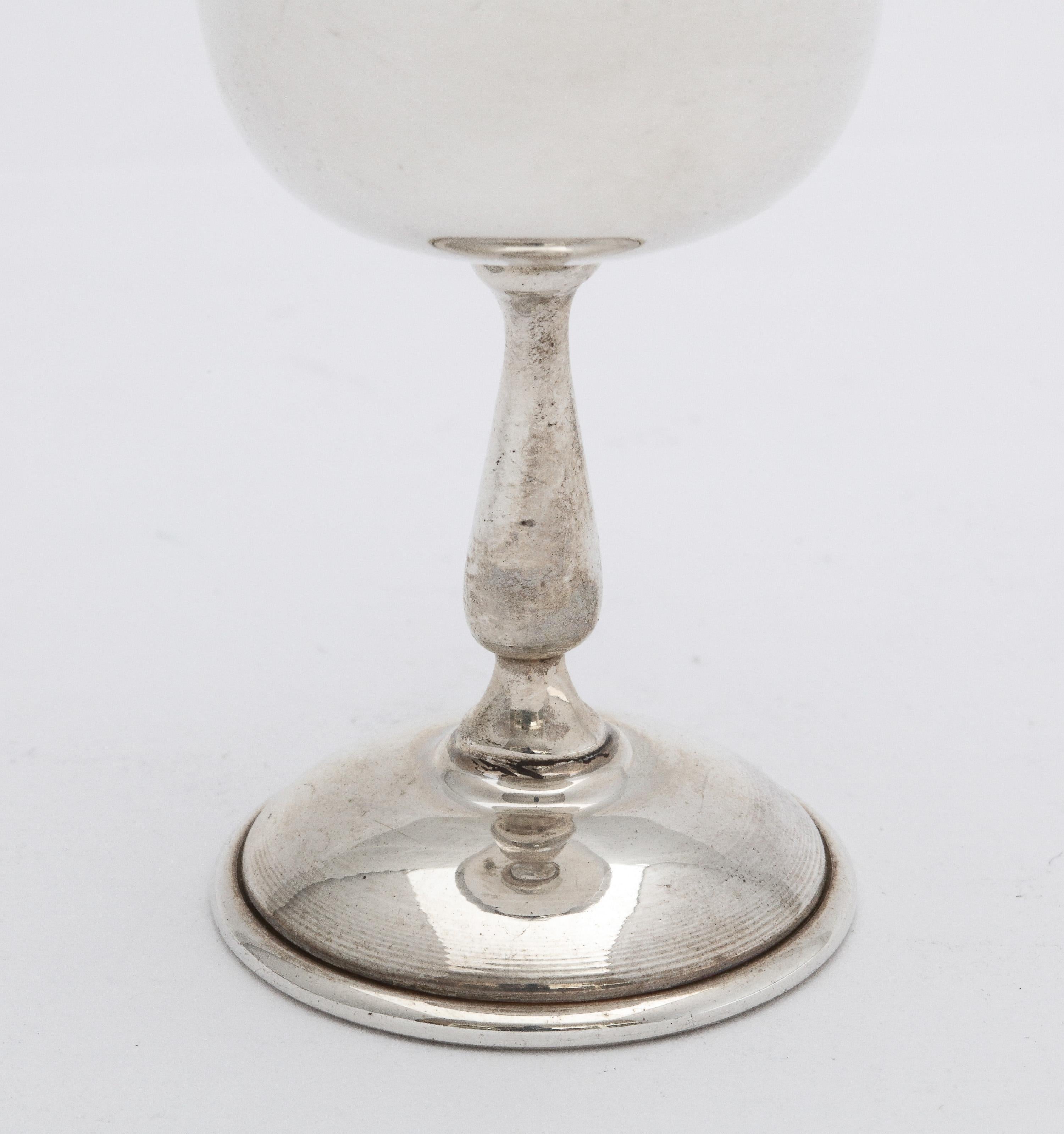 Mid-Century Modern Sterling Silver Set of Cordial/Liqueur Goblets For Sale 1