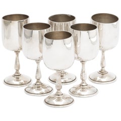 Mid-Century Modern Sterling Silver Set of Cordial/Liqueur Goblets