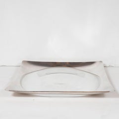 Mid-Century Modern Sterling Silver and Translucent Glass Tray by Dorothy Thorpe