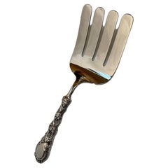 Mid-Century Modern Sterling Silver Vintage Large Asparagus Serving Fork