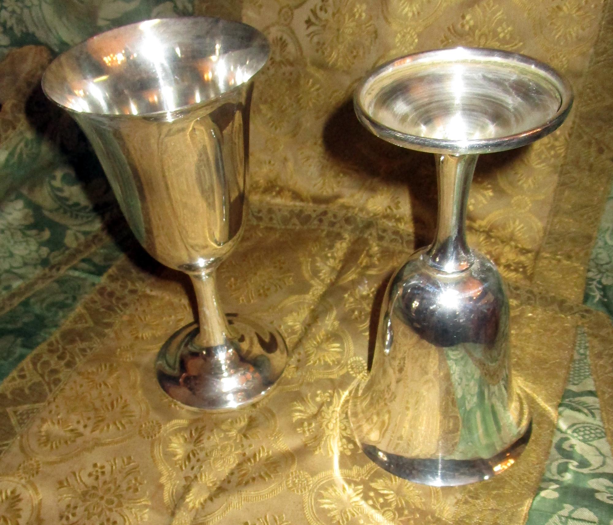 Mid-Century Modern Sterling Silver Wallace Silver Water Goblet Set 1