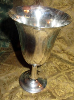 Mid-century Modern Sterling Silver Wallace Silver Water Goblet Set of Eight