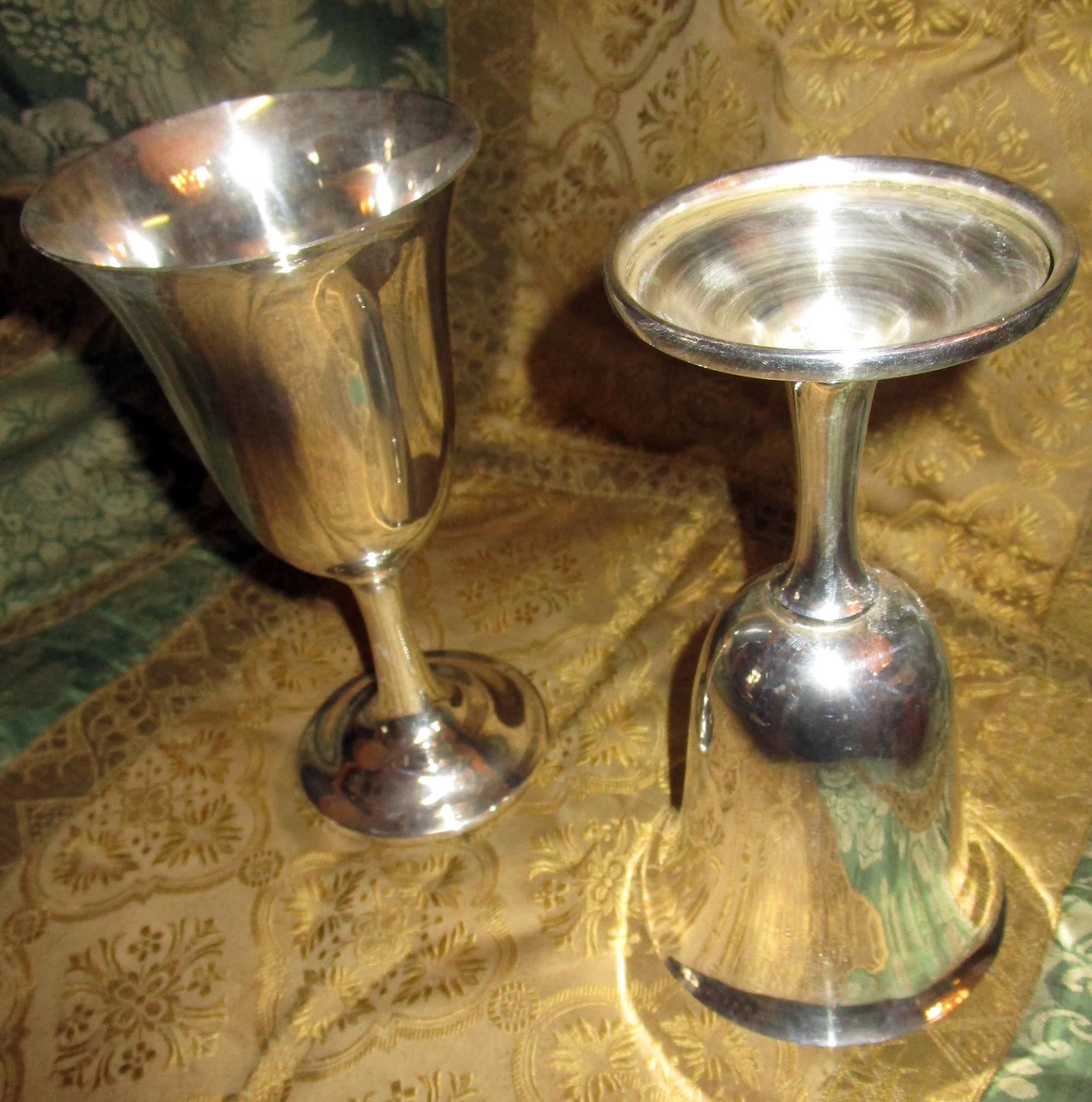 Mid-Century Modern Mid-century Modern Sterling Silver Wallace Silver Water Goblet Set of Eight