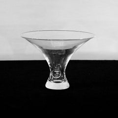 Mid Century Modern Steuben Art Glass Flared Crystal Bowl with Pinched Base 20thC