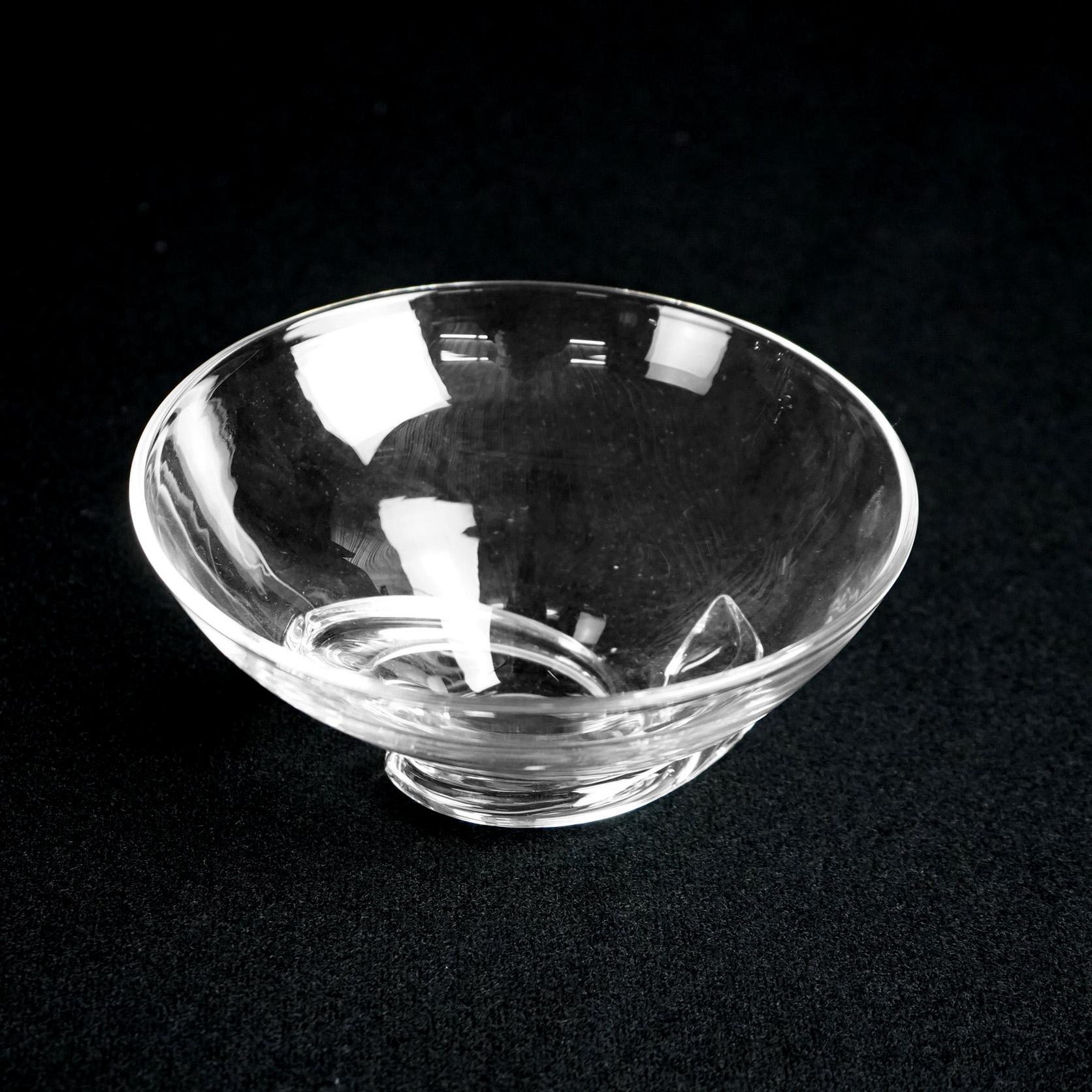 Mid-Century Modern Mid Century Modern Steuben Art Glass Footed Crystal Bowl 20thC For Sale