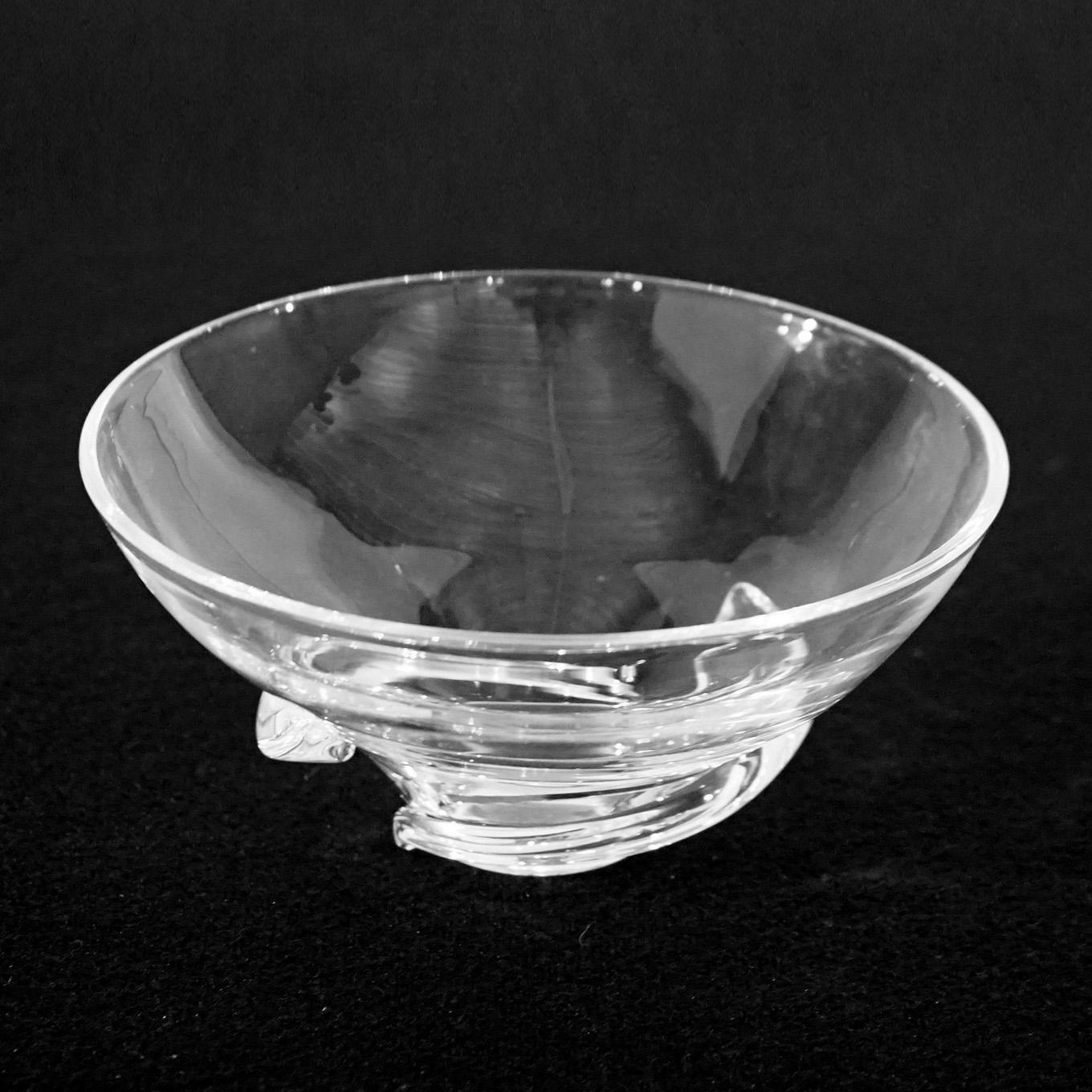 20th Century Mid Century Modern Steuben Art Glass Footed Crystal Bowl 20thC For Sale
