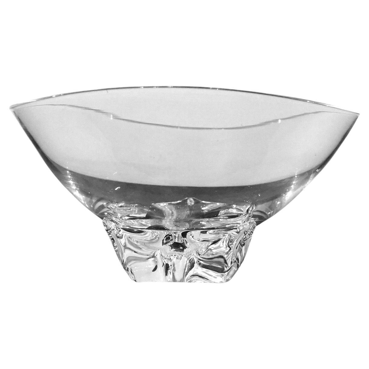 Mid Century Modern Steuben Art Glass Footed Crystal Bowl 20thC