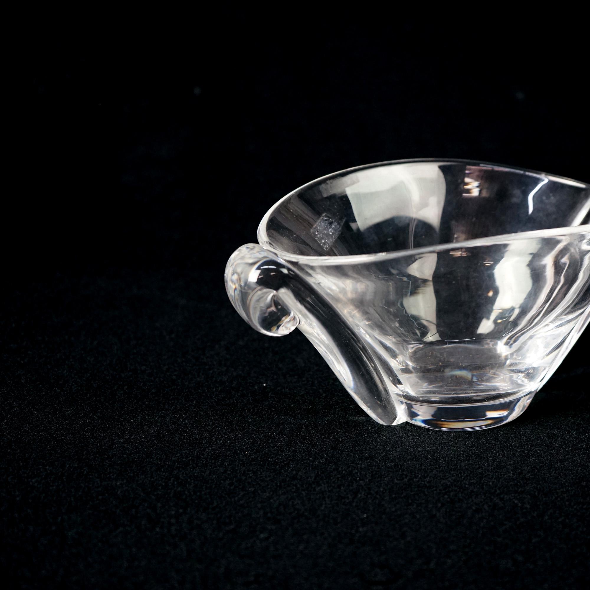 Mid-Century Modern Steuben Crystal Double Handled Glass Bowl C1950 2