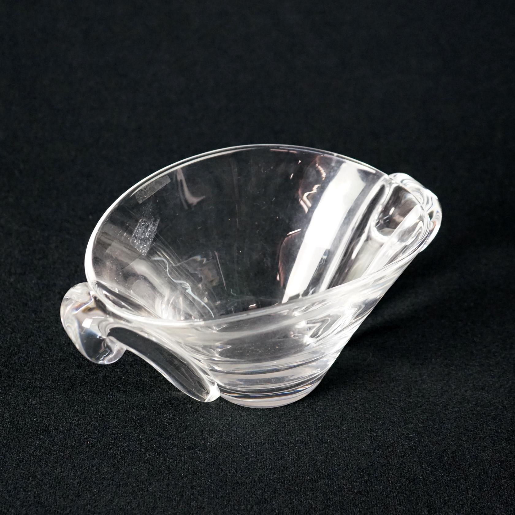 Mid-Century Modern Steuben Crystal Double Handled Glass Bowl C1950 3