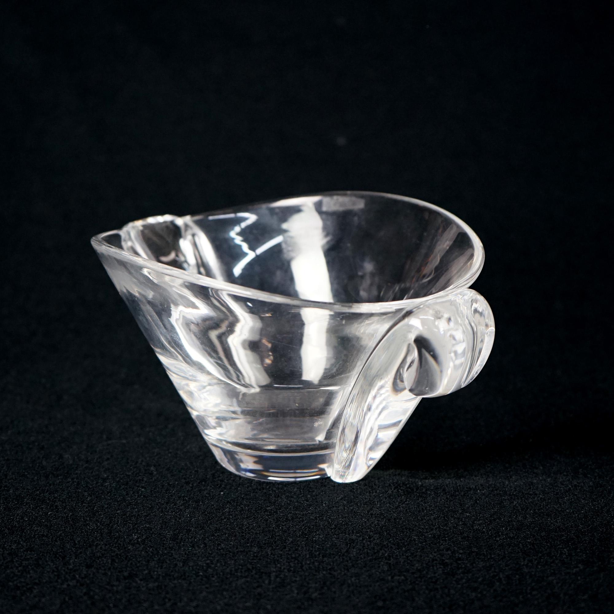 Mid-Century Modern Steuben Crystal Double Handled Glass Bowl C1950 4
