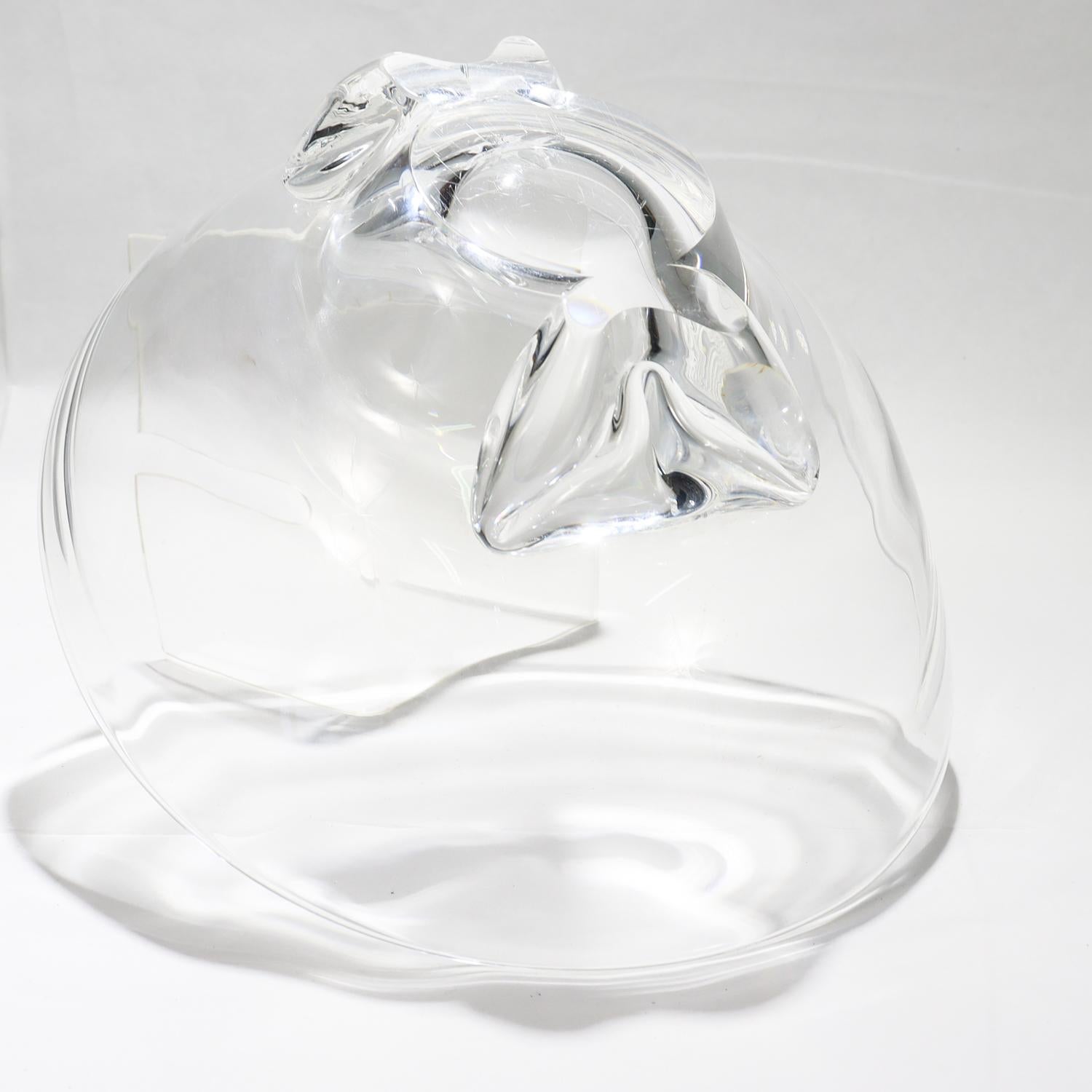 Cuenco en forma de cesta de cristal Steuben Glass moderno de mediados de siglo de Donald Pollard #8079 en venta 6