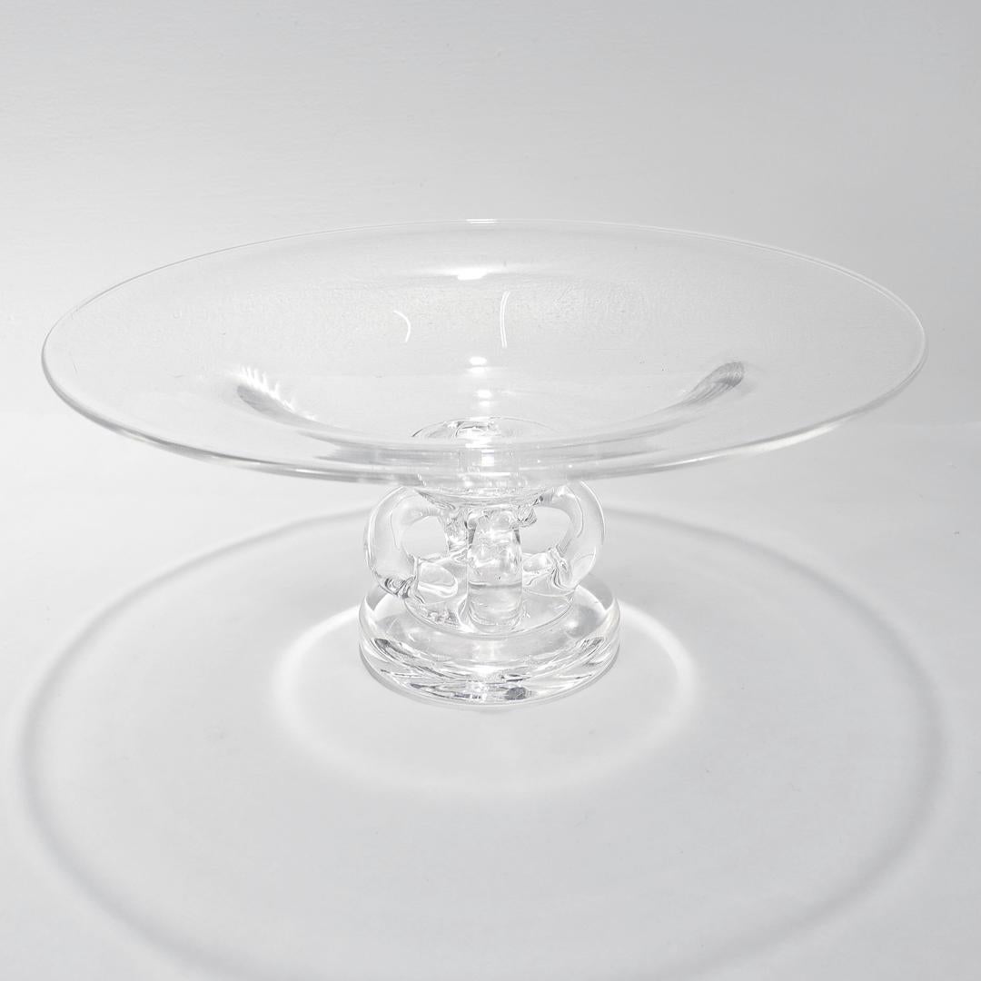 Mid-Century Modern Bol à piédestal en verre Steuben Glass/Tazza No. 7884 par George Thompson Modernity en vente