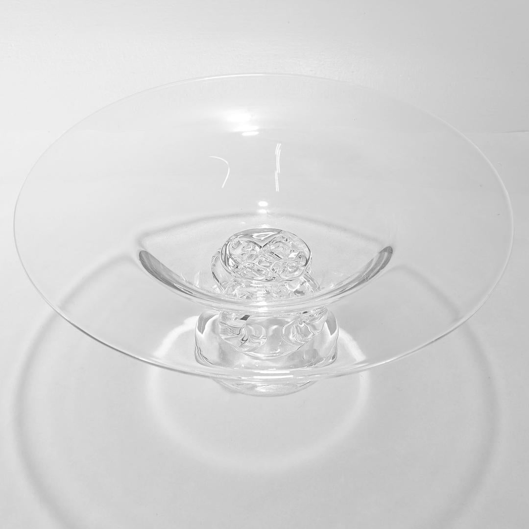 Modernes Steuben Glass Pedestal Schale/Tazza Nr. 7884 von George Thompson aus der Jahrhundertmitte im Angebot 1