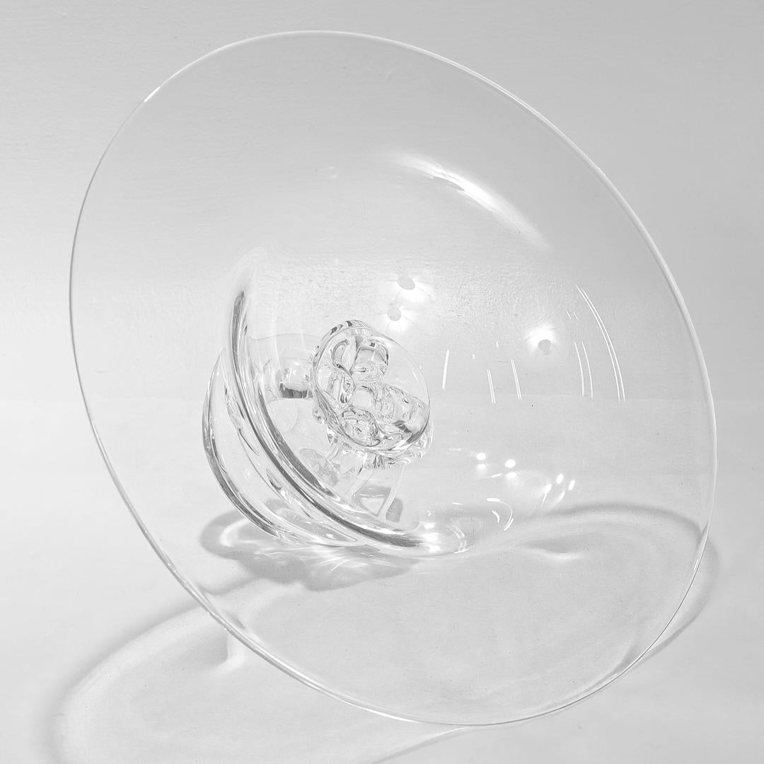 Bol à piédestal en verre Steuben Glass/Tazza No. 7884 par George Thompson Modernity en vente 1