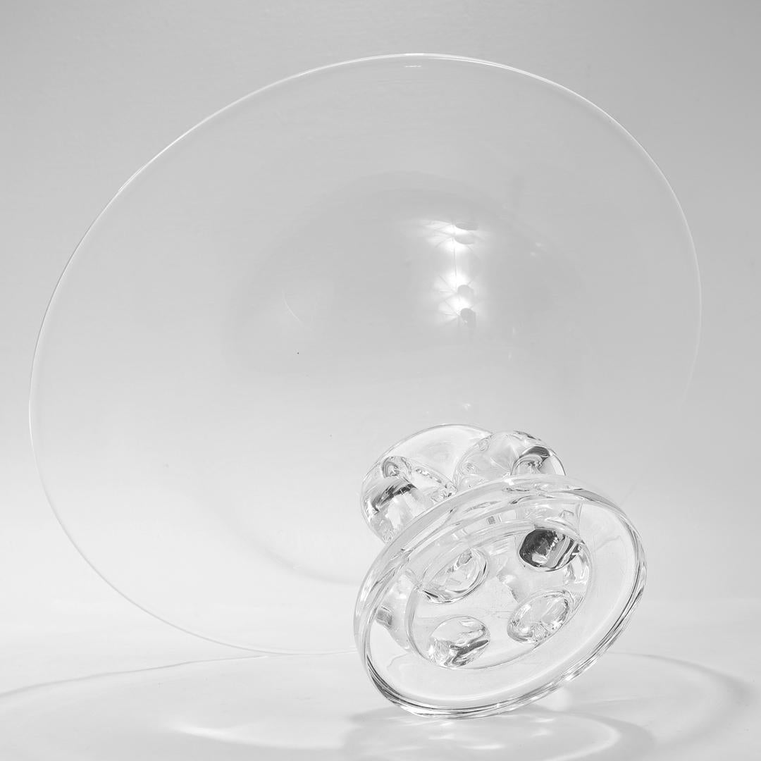 Mid-Century Modern Steuben Glass Pedestal Bowl/Tazza No. 7884 by George Thompson For Sale 4