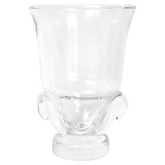 Vase en verre Steuben Glass Modernity avec base à volutes
