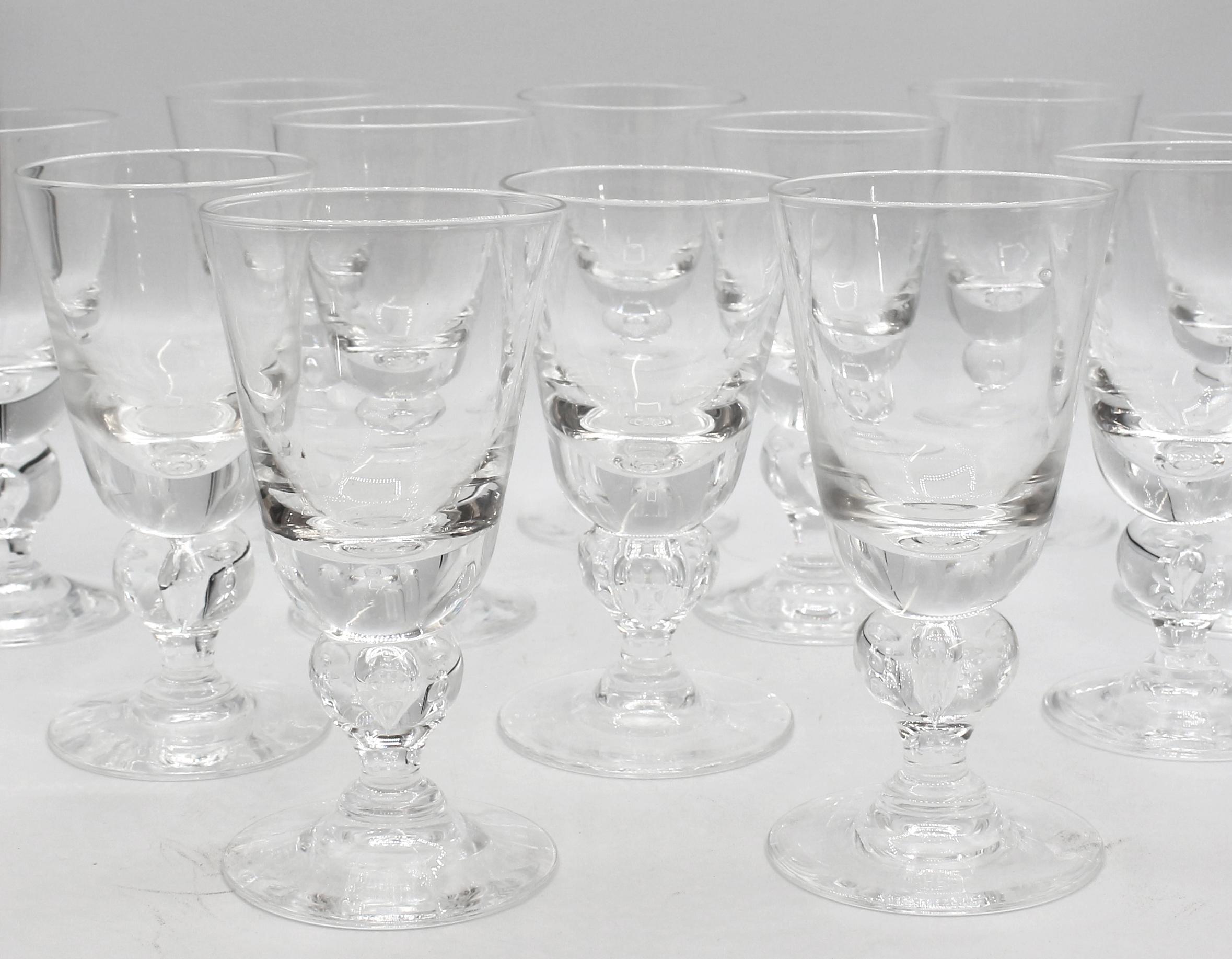 Mid-Century Modern Mid Century Modern Steuben Tear Drop Water Goblets Set of 12