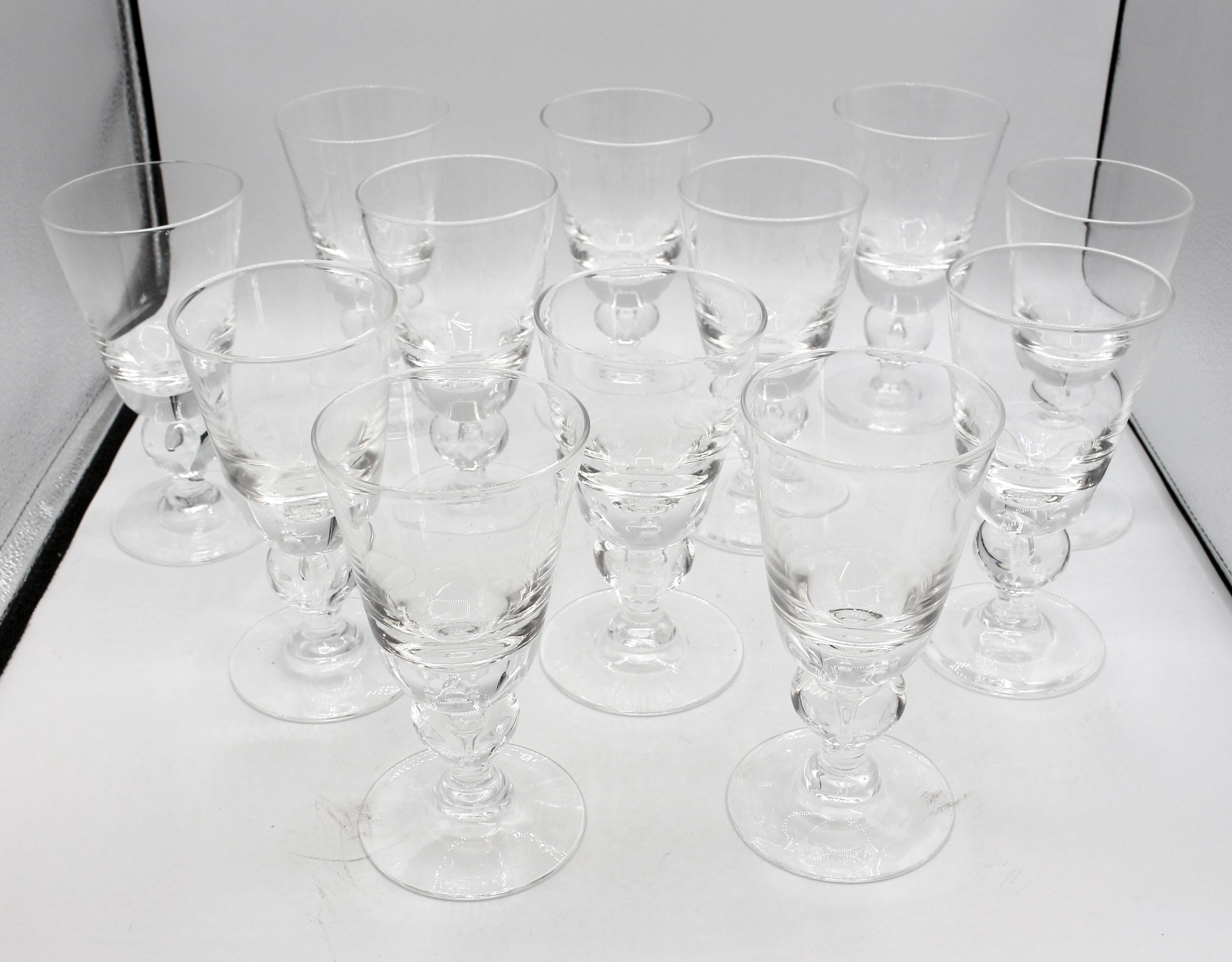 Mid Century Modern Steuben Tear Drop Water Goblets Set of 12 1
