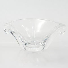 Mid-Century Modern Steuben Twin Scroll Oval Bowl