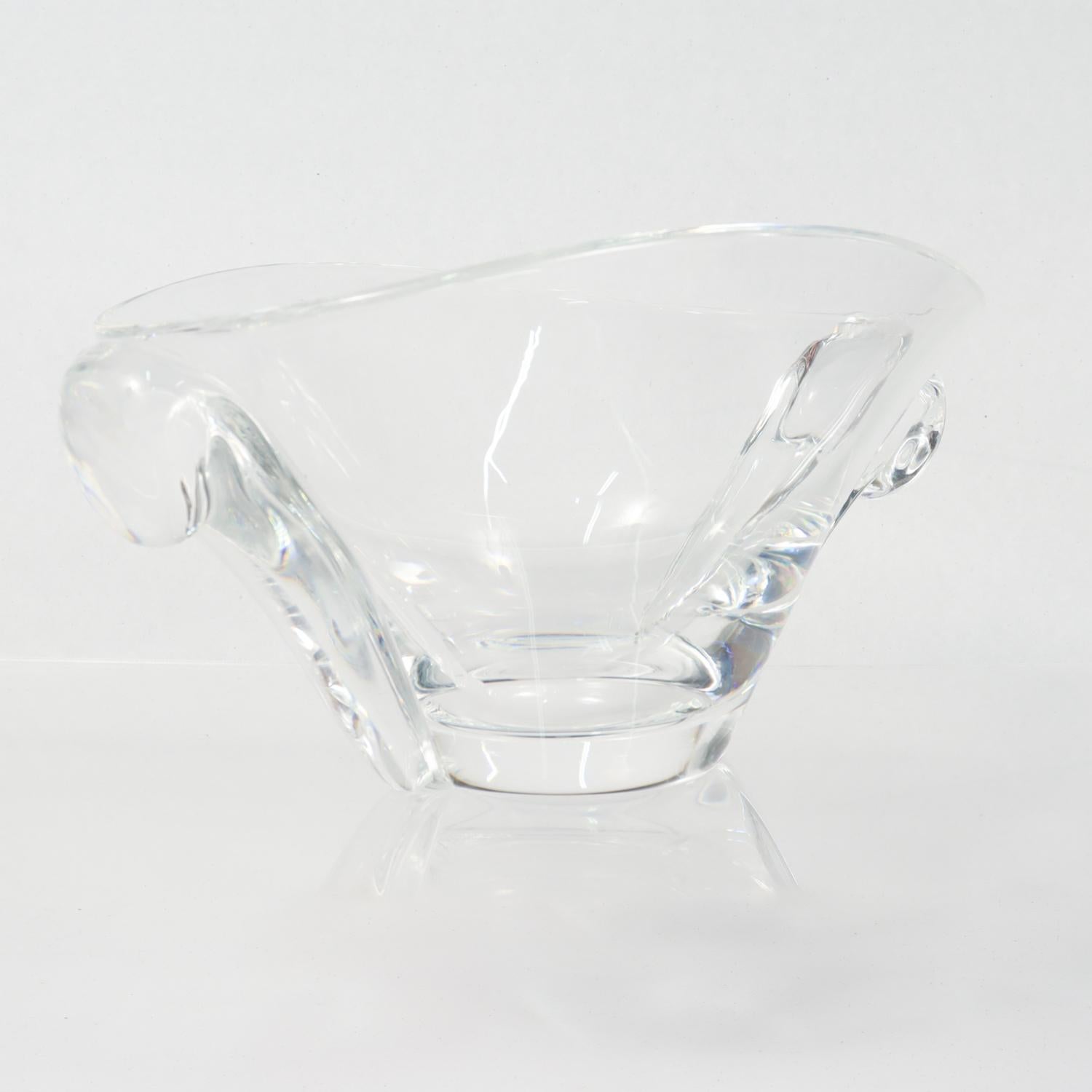 Mid-Century moderno Ciotola ovale Steuben Twin Scroll di metà secolo moderno in vendita