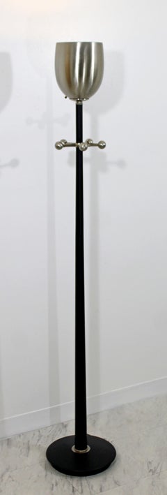 Mid-Century Modern Stiffel Aluminum Floor Torchiere Lamp with Coat Rack, 1960s