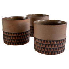Mid-Century Modern Stig Lindberg Planters for Gustavsberg, Sweden.
