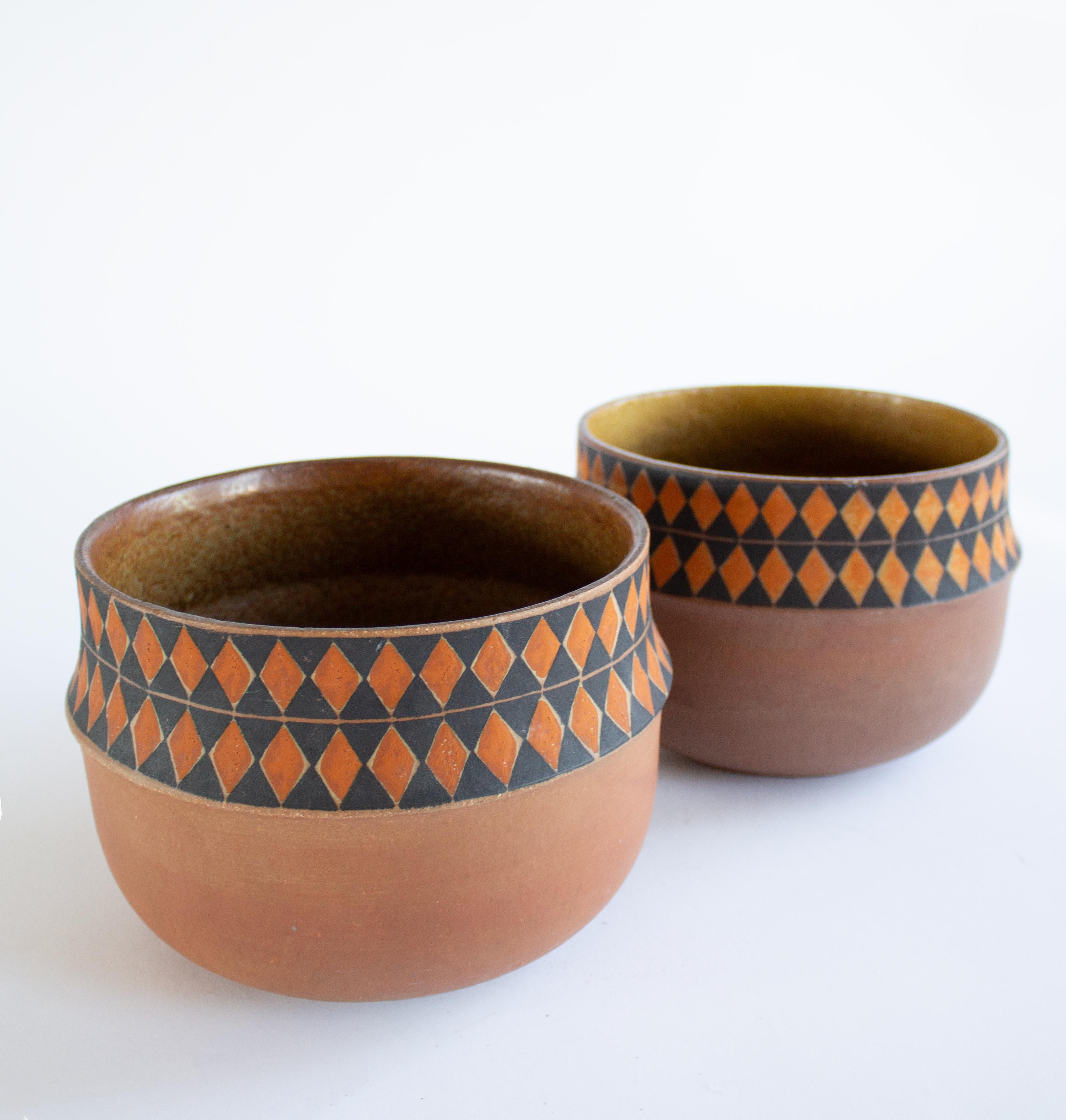 Mid-Century Modern Stig Lindberg handmade planters or use as bowls for Gustavsberg. Lindberg designed 