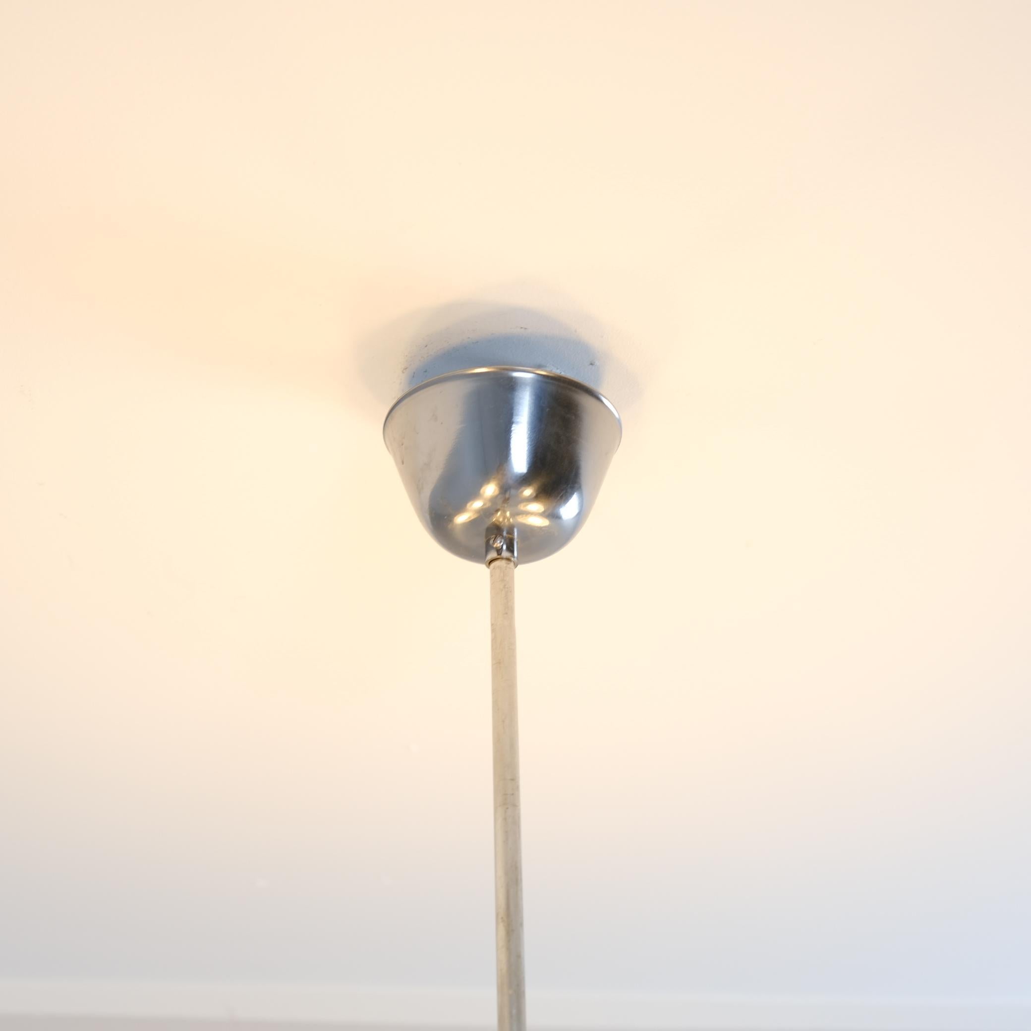 Metallo Ciondolo Stig Lindström di metà secolo, vetro, teak e cromo, Lival 1960s in vendita