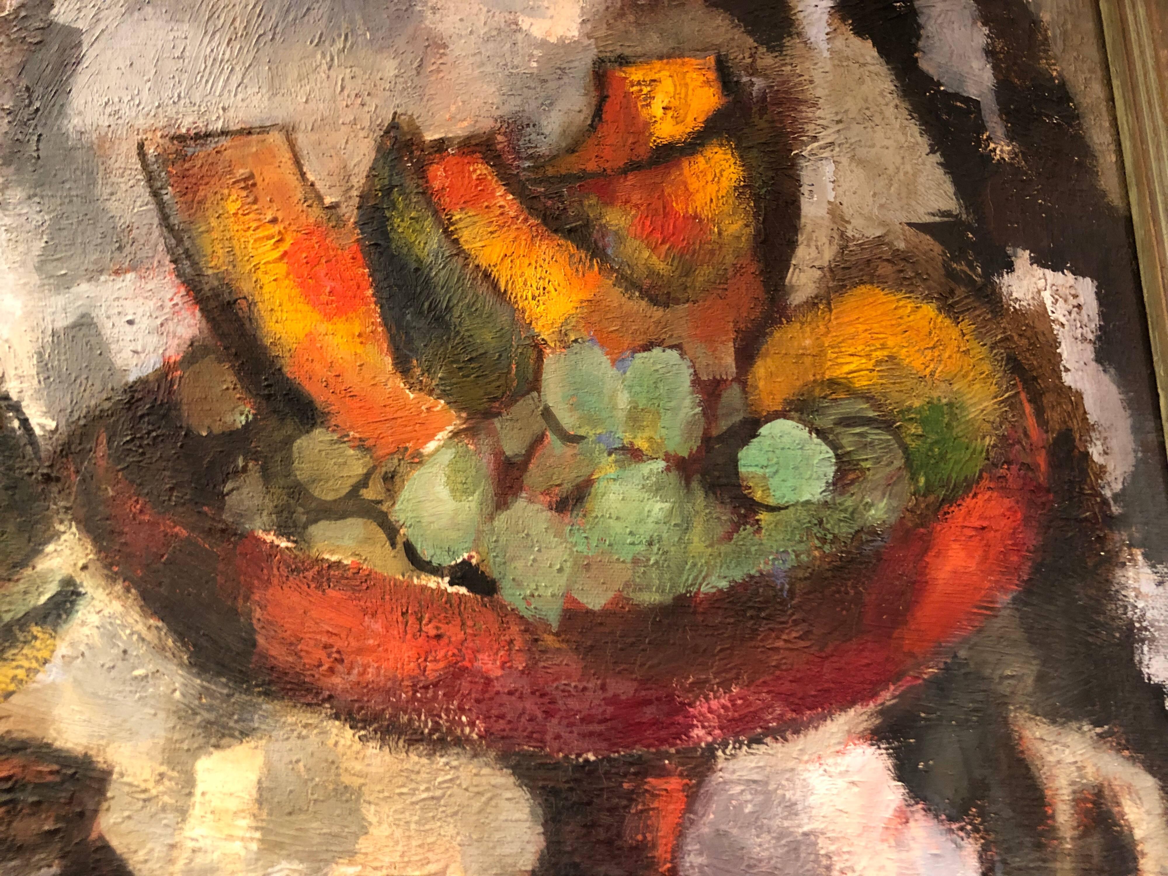 Mid-Century Modern Still Life of Fruit by Scott In Good Condition In Redding, CT