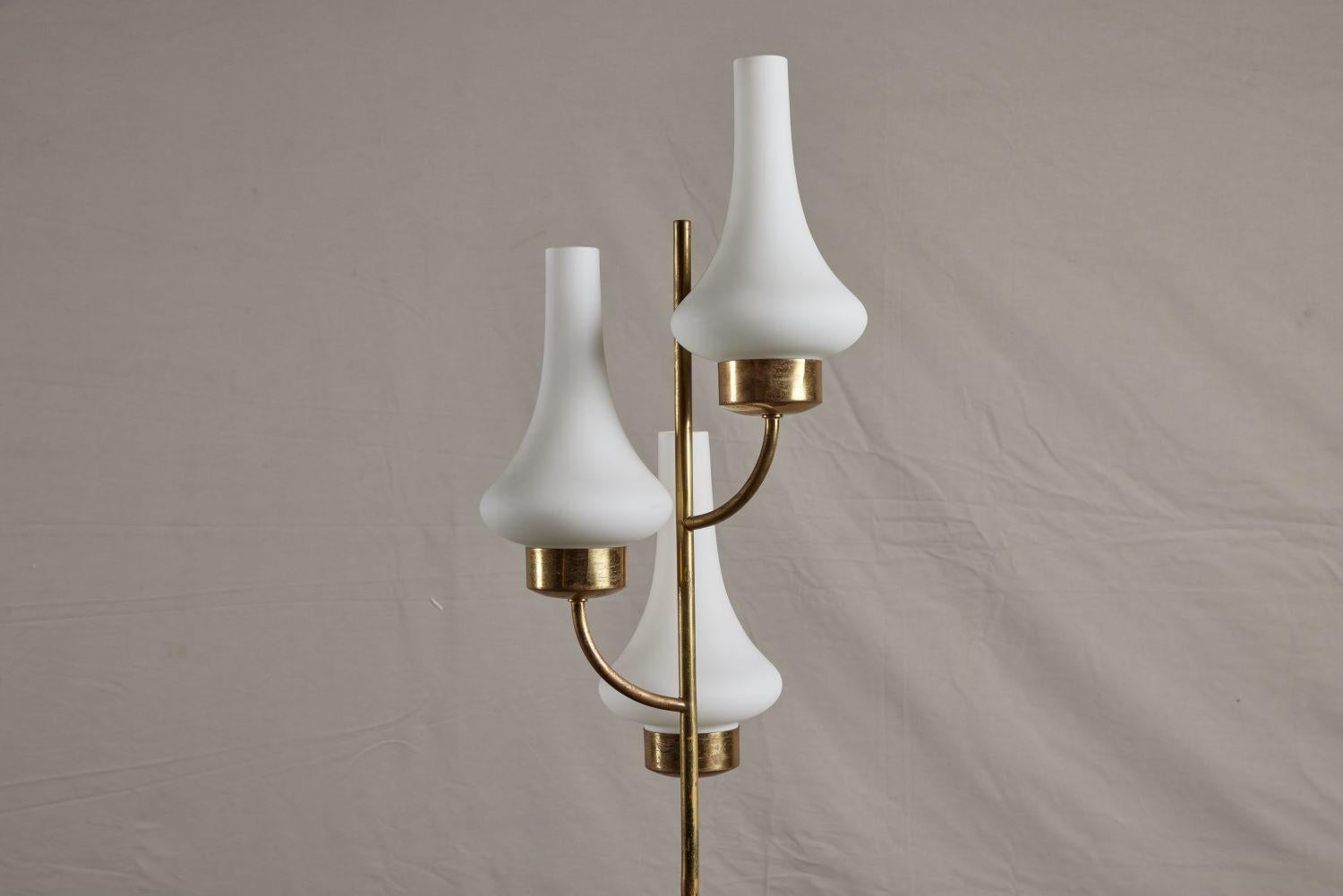 20th Century Mid-Century Modern Stilnovo Floor Lamp with 3 Arms For Sale