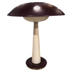 Mid-Century Modern Stilnovo Table Lamp in Lacquered Brass and Glass, Italy 1950