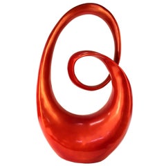 Mid-Century Modern Stohan Red Resin Sculpture