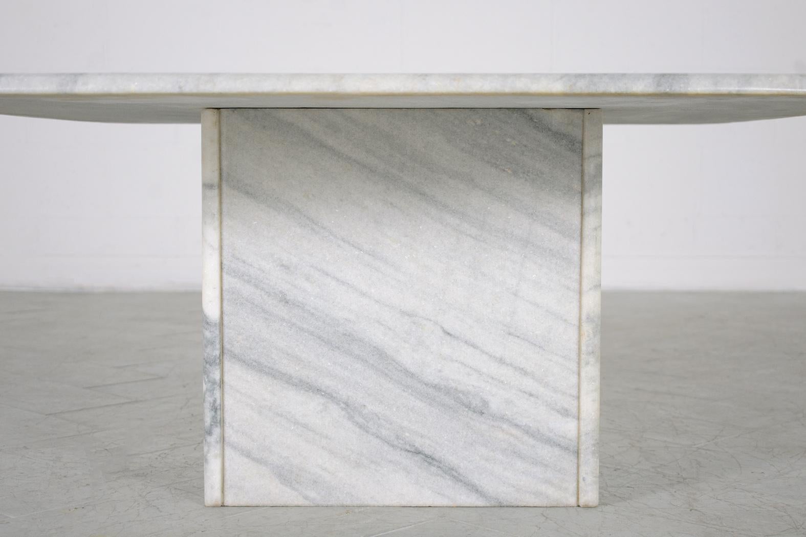 Vintage 1980s Mid-Century Modern Marble Coffee Table For Sale 4