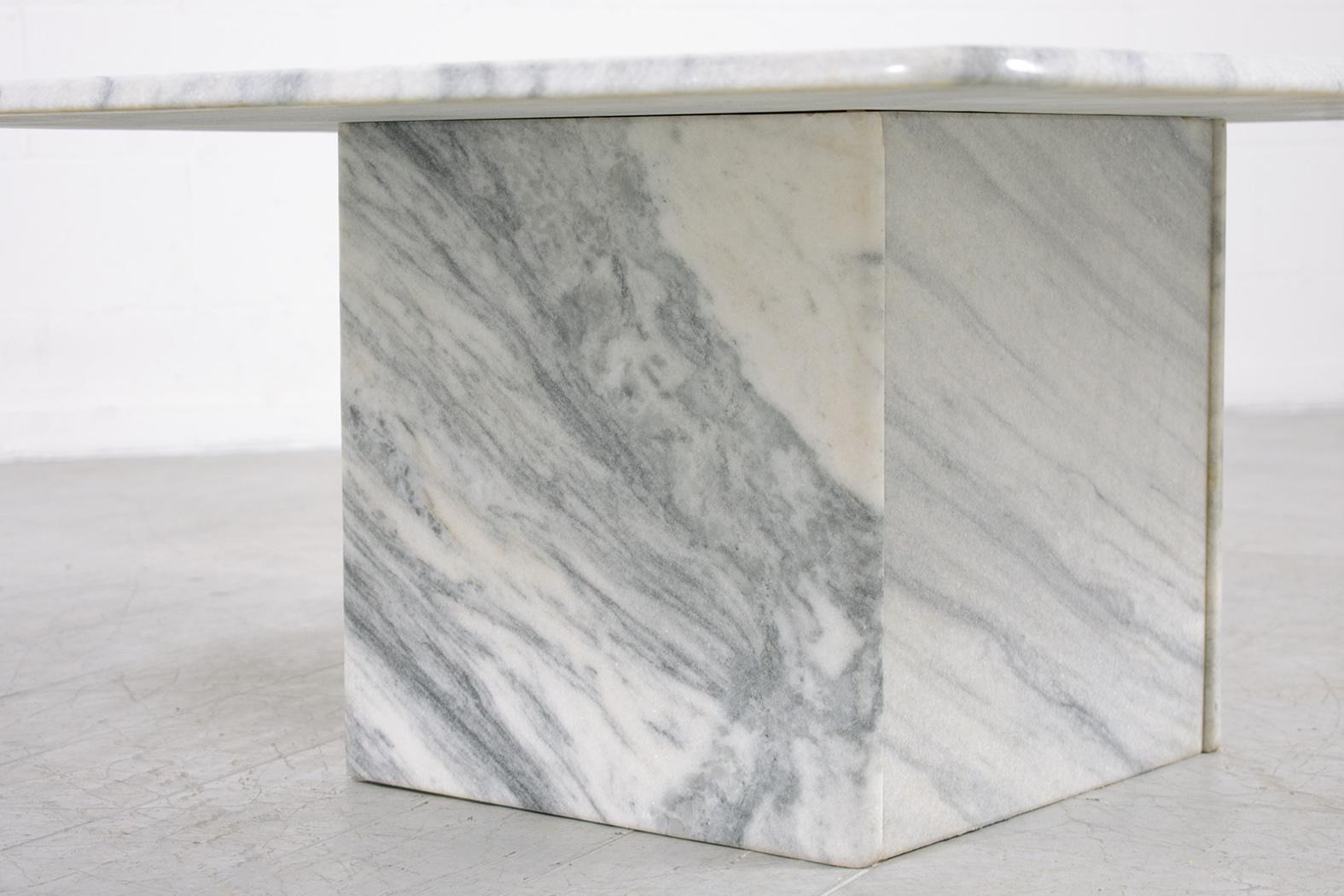 Vintage 1980s Mid-Century Modern Marble Coffee Table For Sale 5
