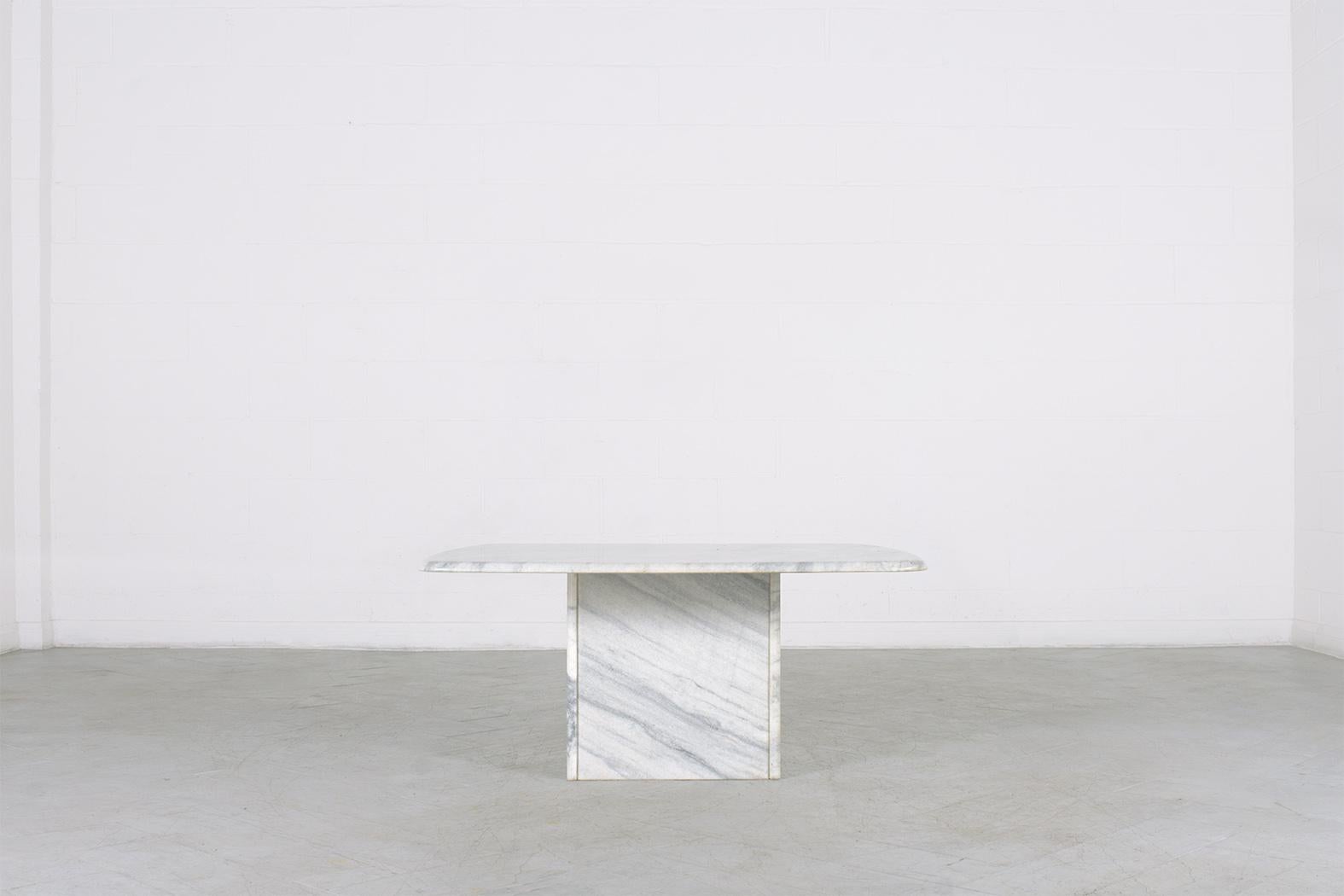 American Vintage 1980s Mid-Century Modern Marble Coffee Table For Sale