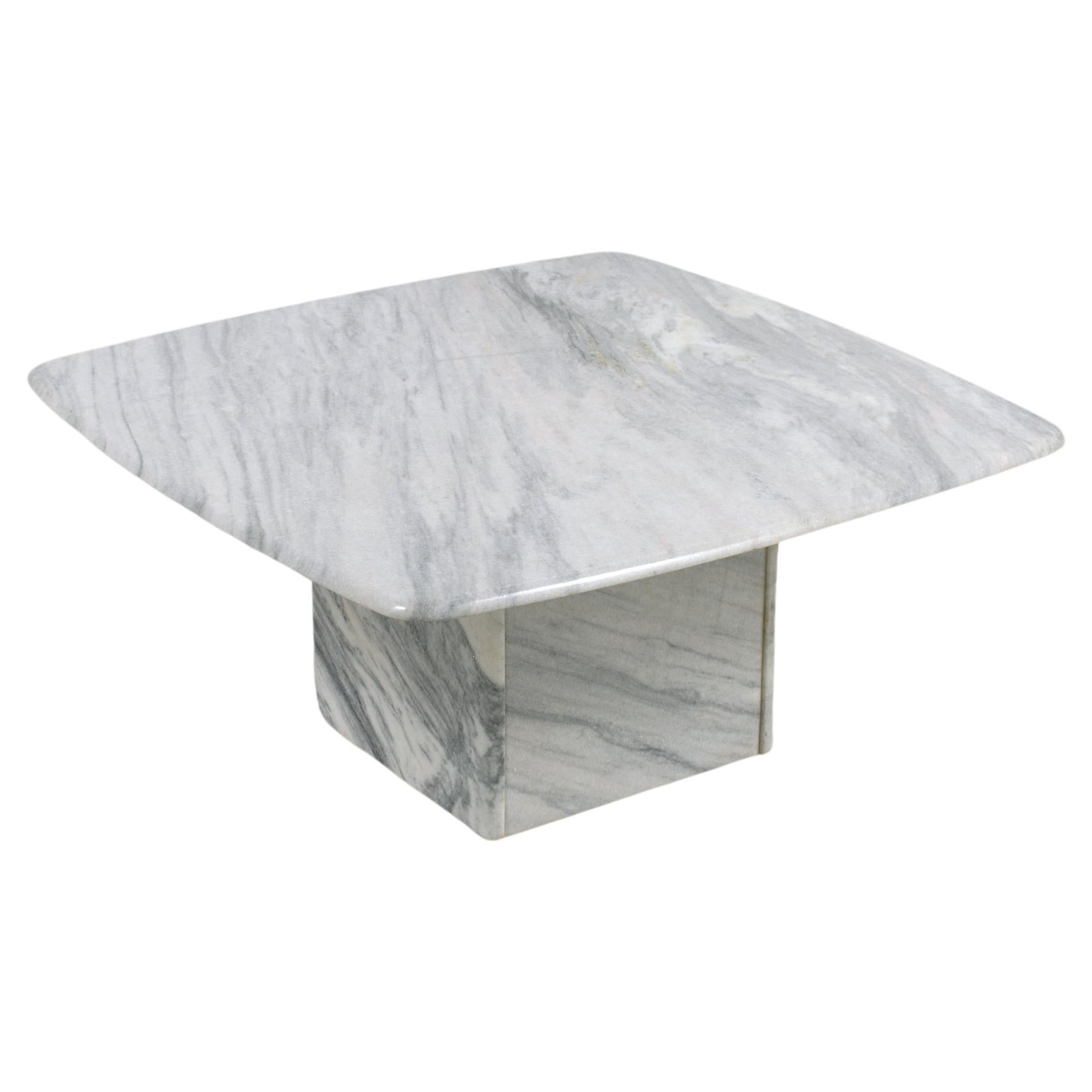 Vintage 1980s Mid-Century Modern Marble Coffee Table For Sale