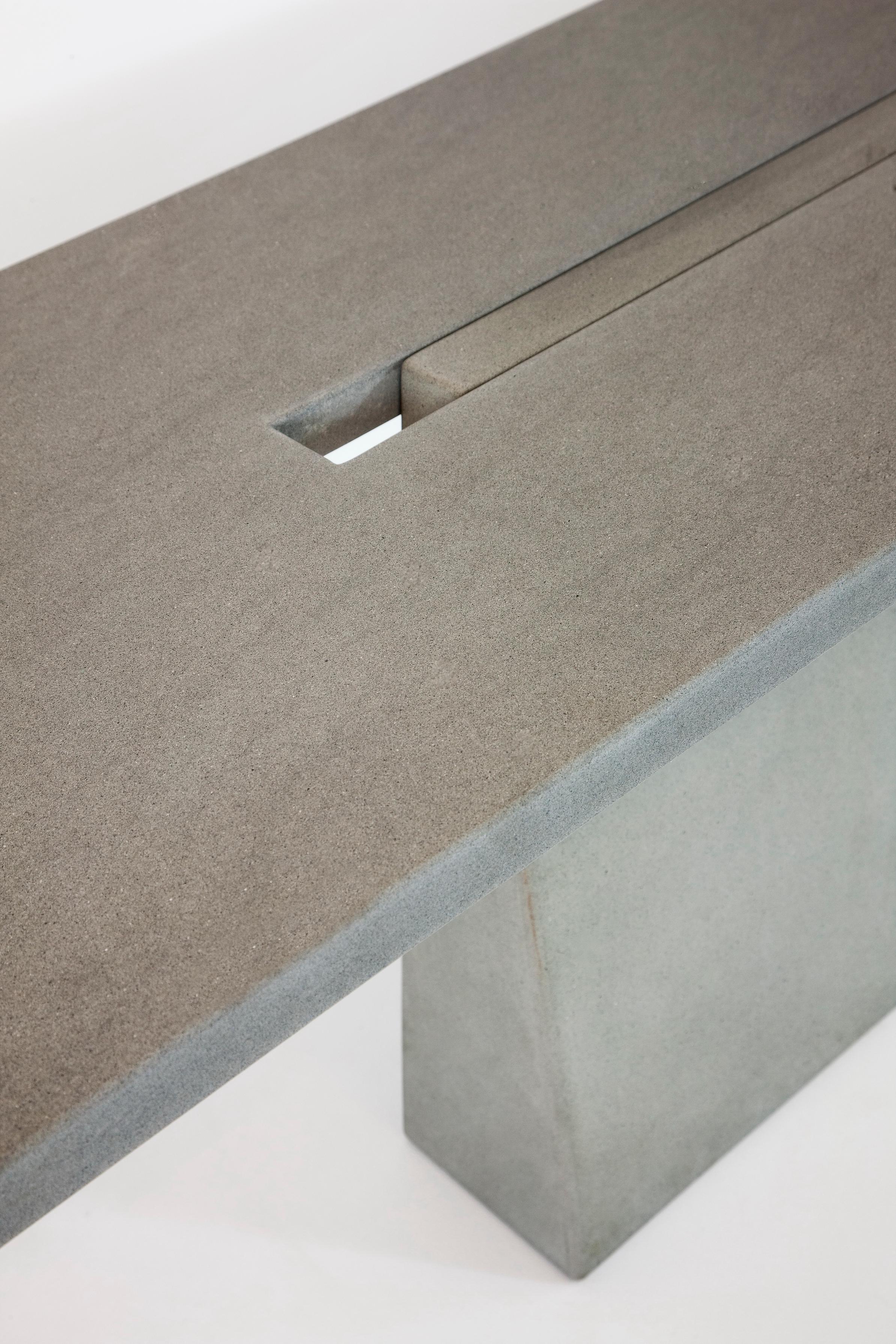Italian Mid-Century Modern stone console by Angelo Mangiarotti '1921-2012' For Sale