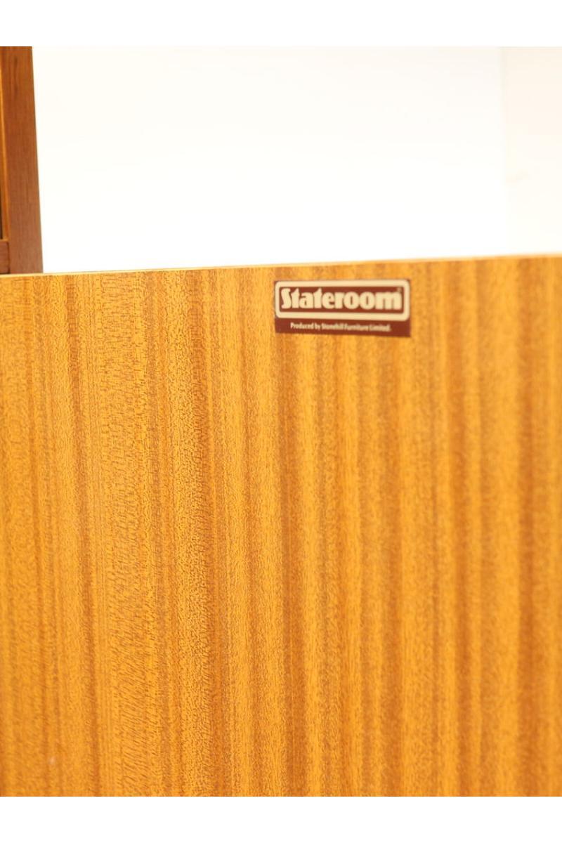 Mid Century Modern Stonehill Stateroom Teak Room Divider Display Drinks Bookcase 1