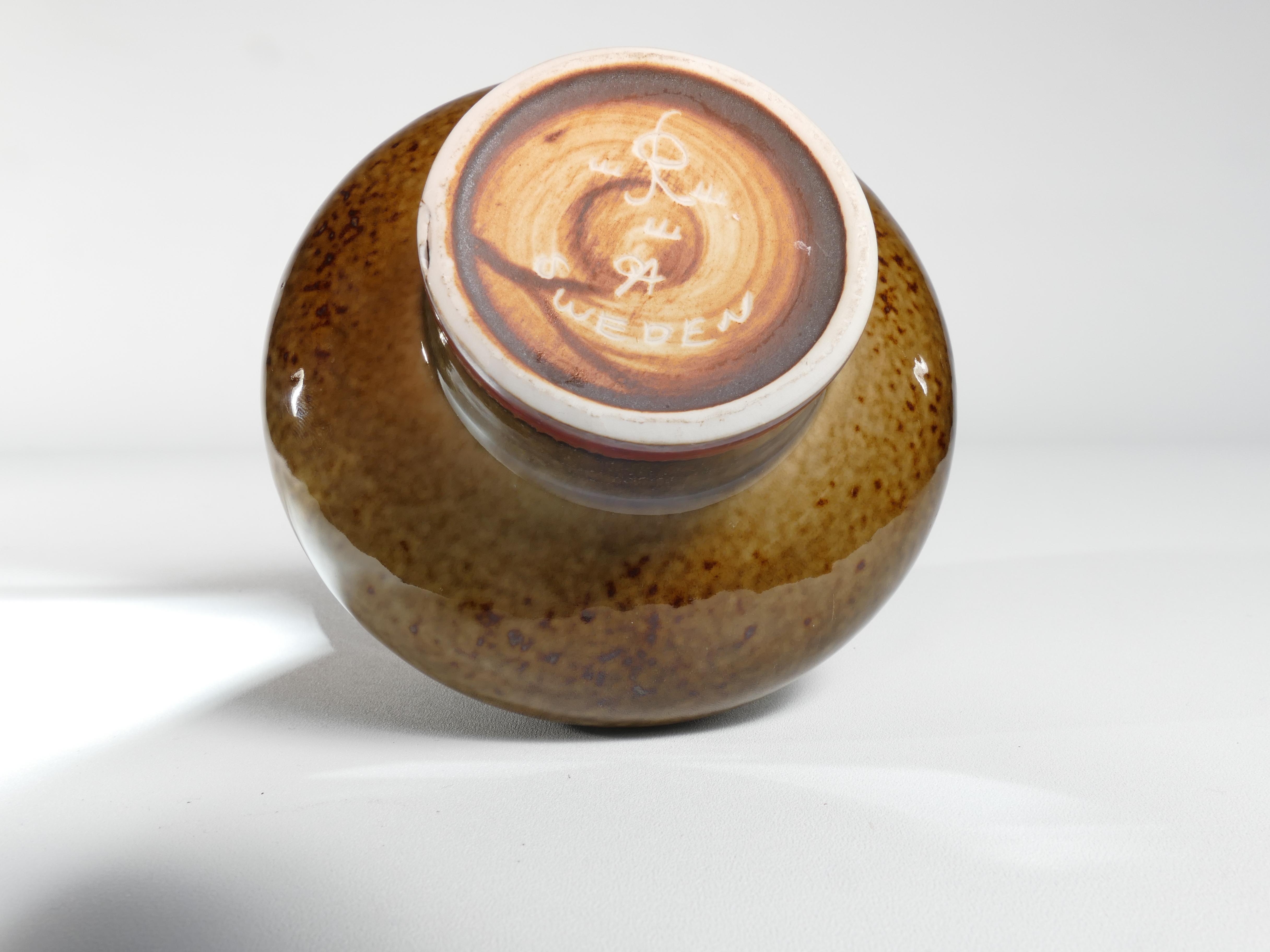 Mid-Century Modern Stoneware Bamboo Vase, by Olle Alberius for Rörstrand, Sweden For Sale 5