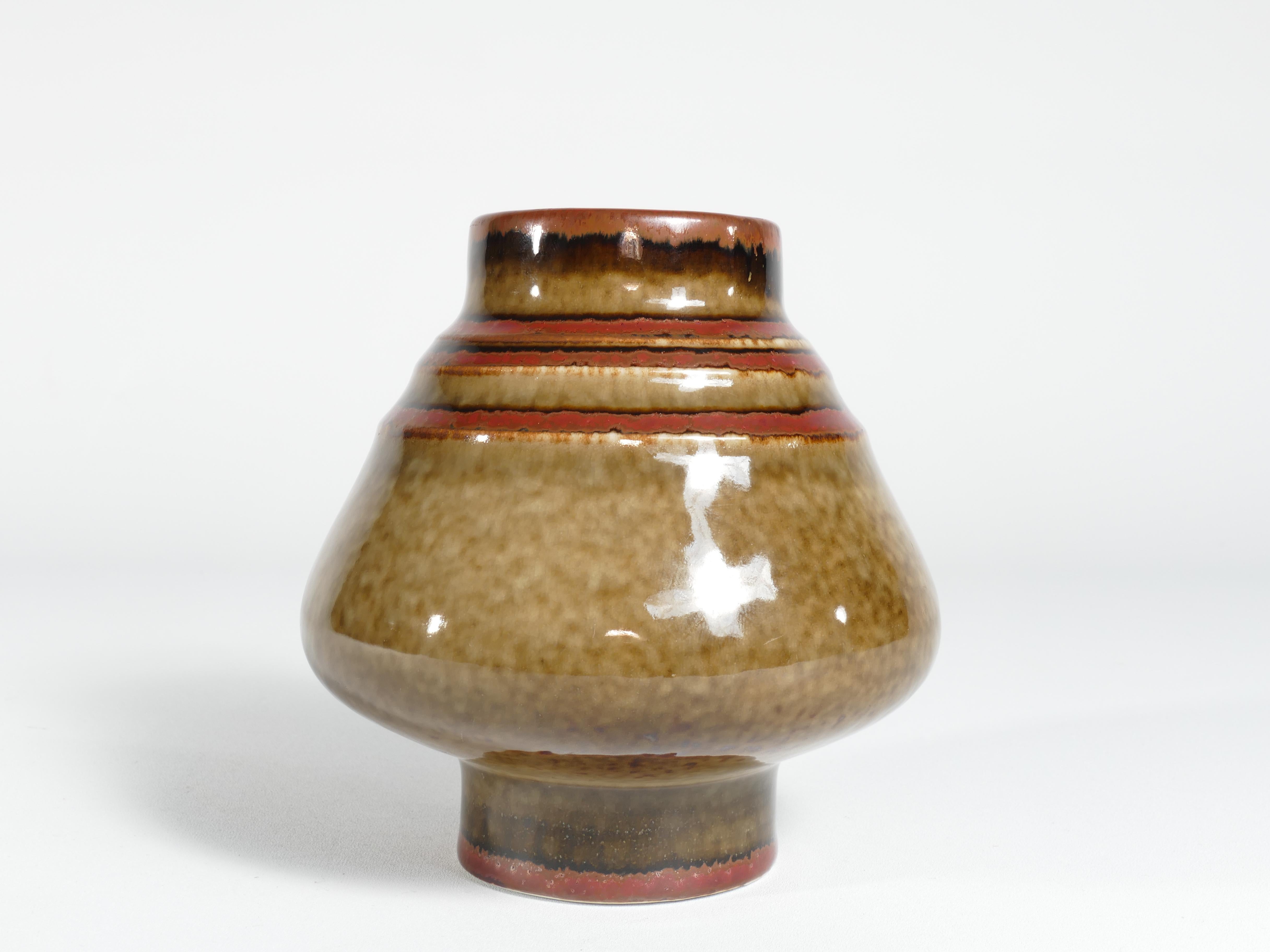 Swedish Mid-Century Modern Stoneware Bamboo Vase, by Olle Alberius for Rörstrand, Sweden For Sale