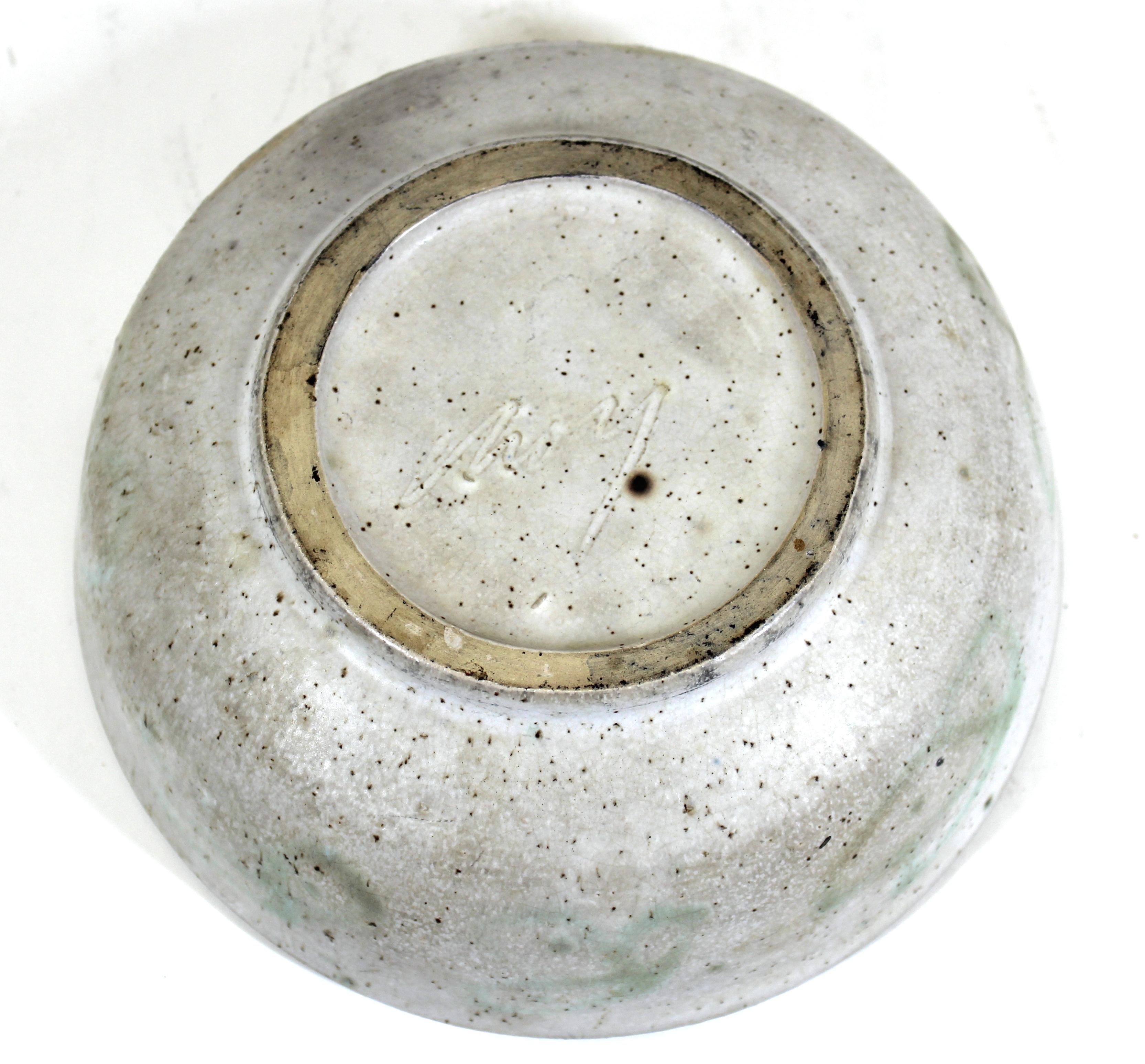 Mid-Century Modern Stoneware Pottery Bowl 2