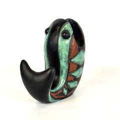 Mid-Century Modern Stoneware Vase Fish by Michael Andersen & Son, Denmark