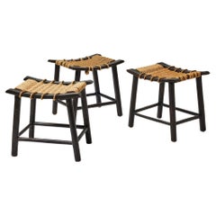 Mid Century Modern, Stool in Wood & Rope, By Anne Lise Aas, Norway, 1960s