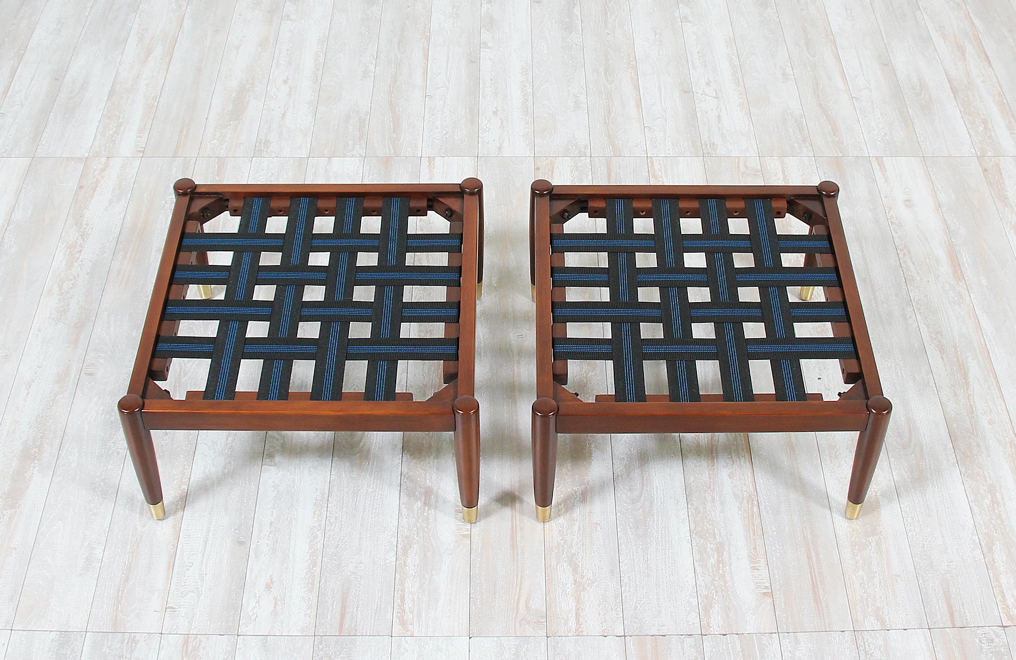 Expertly Restored - Mid-Century Modern Stools by Folke Ohlsson for DUX In Excellent Condition For Sale In Los Angeles, CA