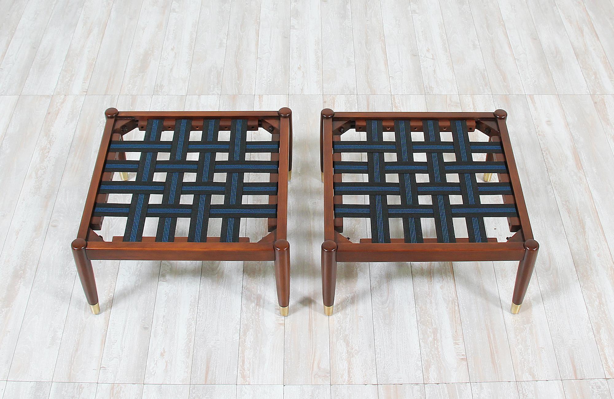 Expertly Restored - Mid-Century Modern Stools by Folke Ohlsson for DUX In Excellent Condition In Los Angeles, CA